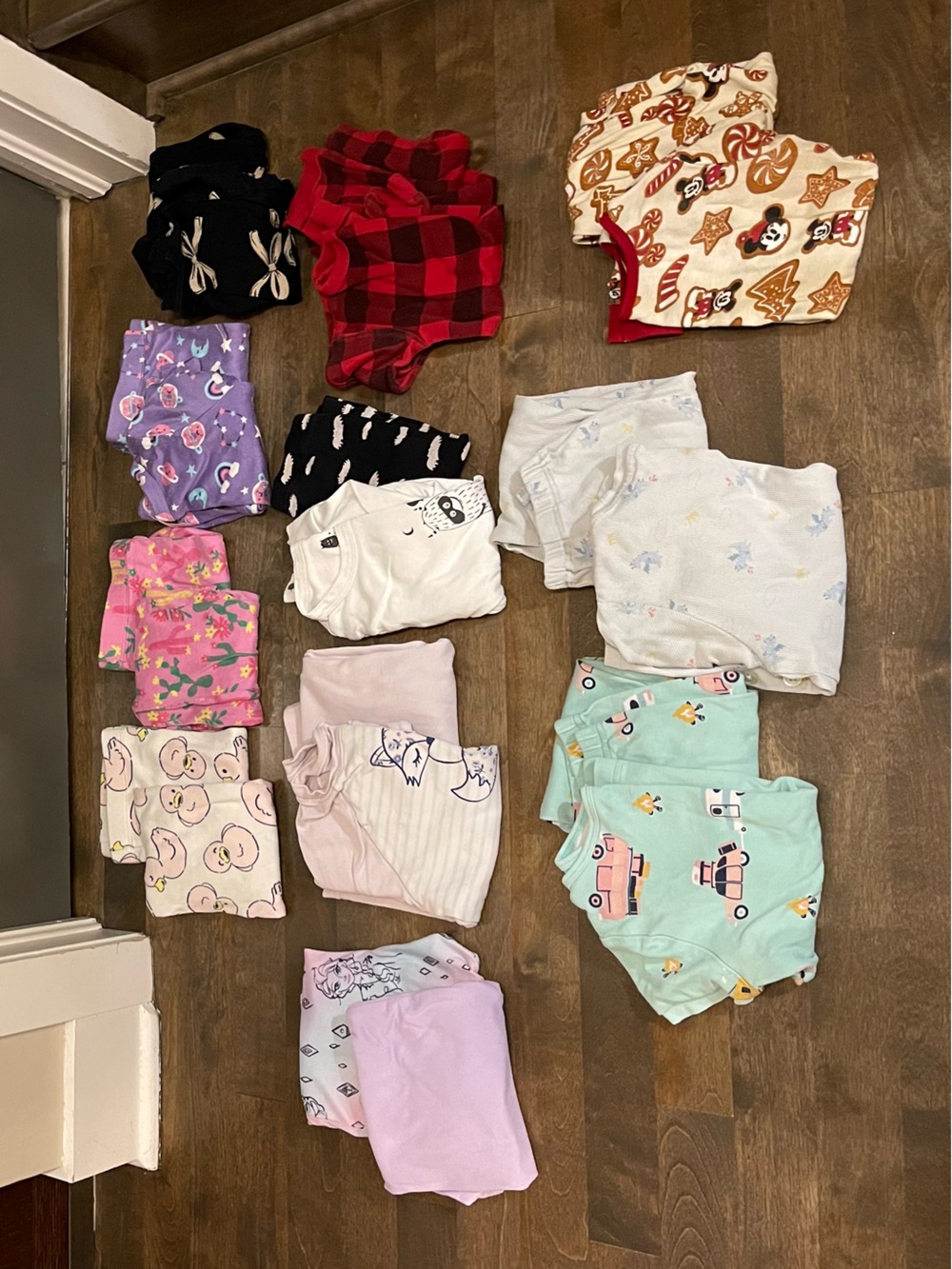 Kids Girl Pajama Bundle - lot of 10 sets